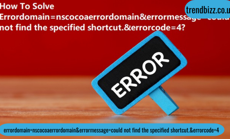 errordomain=nscocoaerrordomain&errormessage=could not find the specified shortcut.&errorcode=4