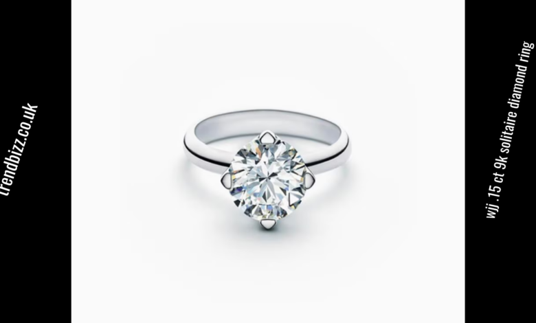 wjj .15 ct 9k solitaire diamond ring