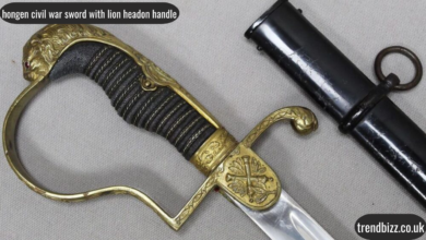 hongen civil war sword with lion headon handle